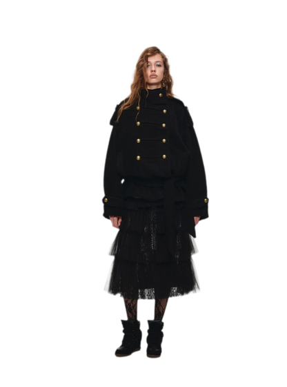 Wool Blend Napoleon Coat