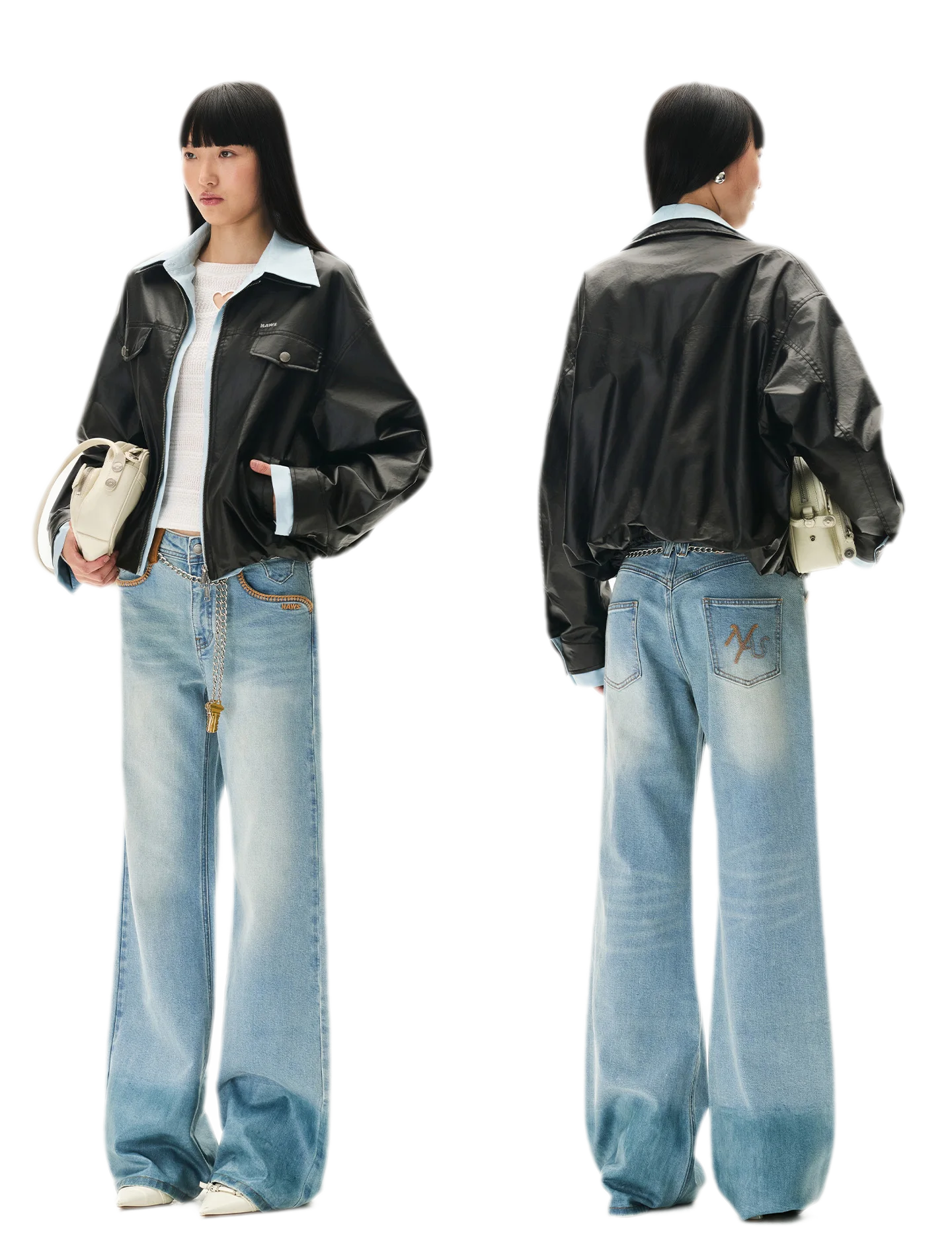 Matte Cropped Deconstructed Jacket