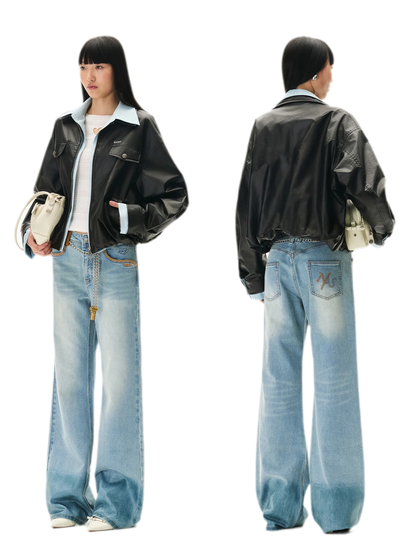 Matte Cropped Deconstructed Jacket