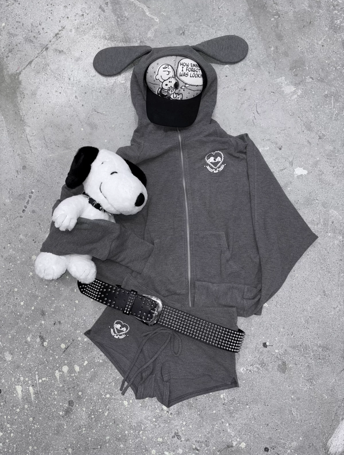 Brushed Knit Batwing Hoodie Set