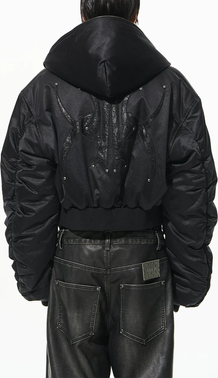 Embellished Hooded Cotton Jacket