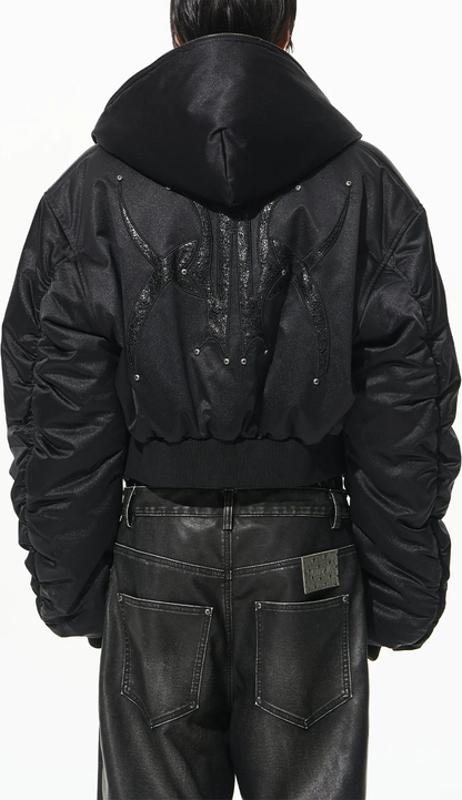 Embellished Hooded Cotton Jacket