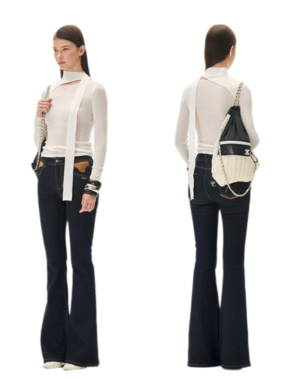 Wool Twill Slim Flare Jeans
