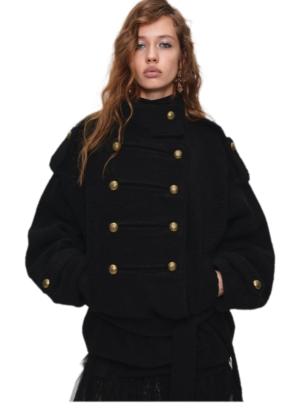 Wool Blend Napoleon Coat