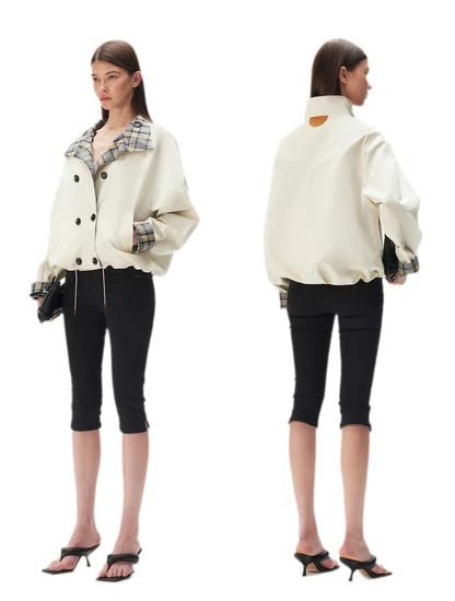 Yarn-Dyed Plaid Reversible Jacket