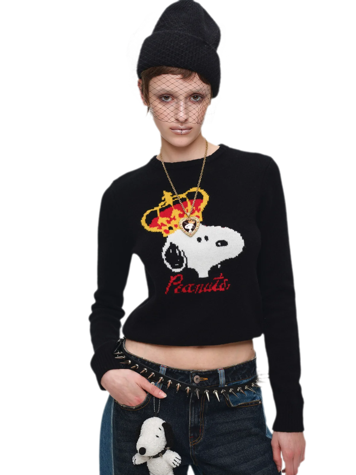 เสื้อสเวตเตอร์ผ้าฝ้ายขนสัตว์ลายแจ็กการ์ด