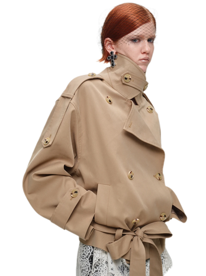Double-Breasted Belted Trench Coat
