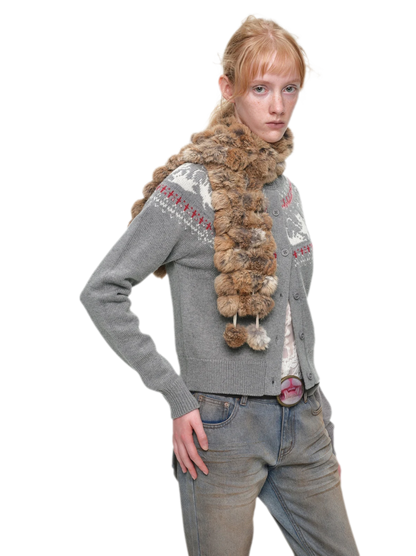 Gilet à motif chat Fair Isle