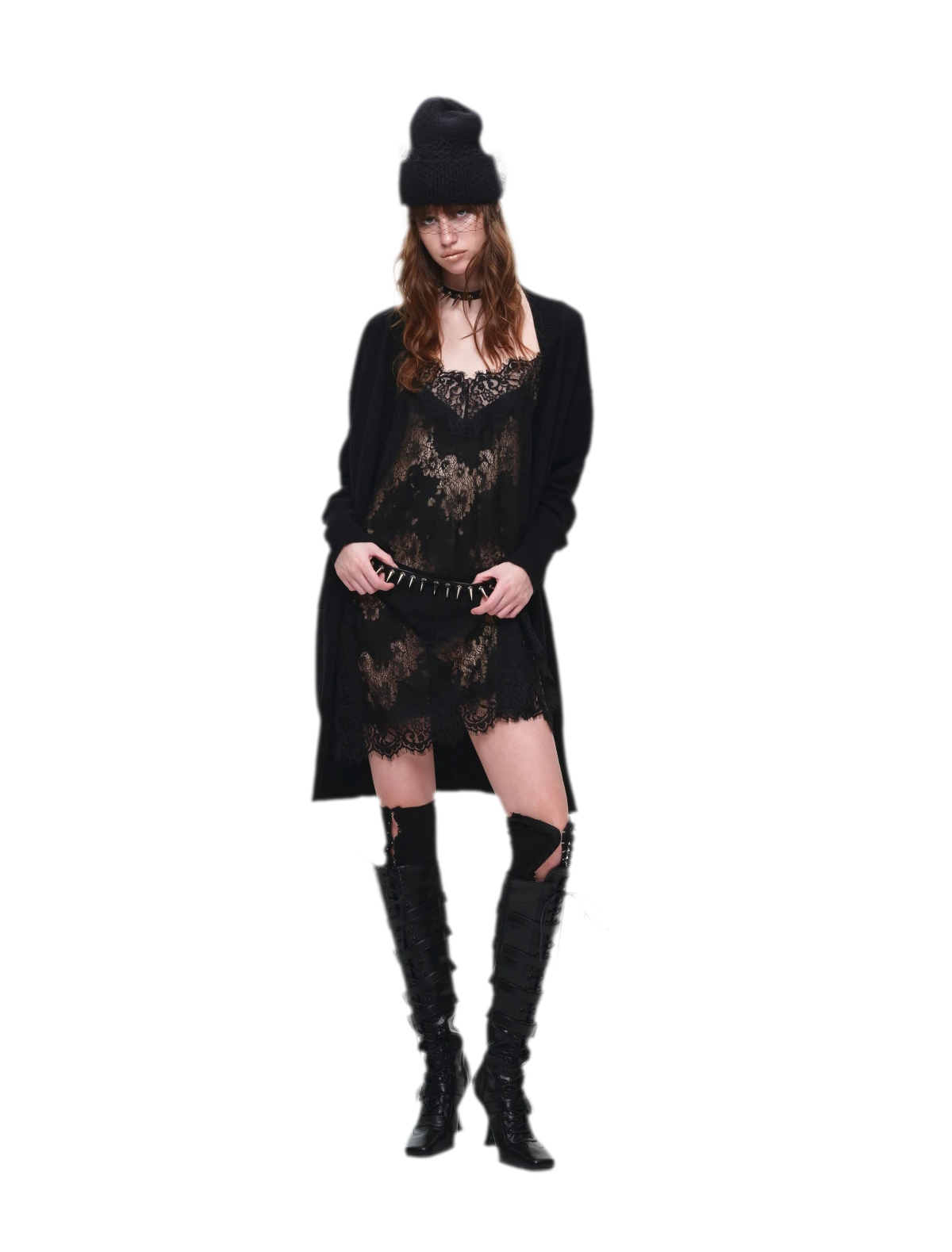 Burnout Frame Knit Cardigan