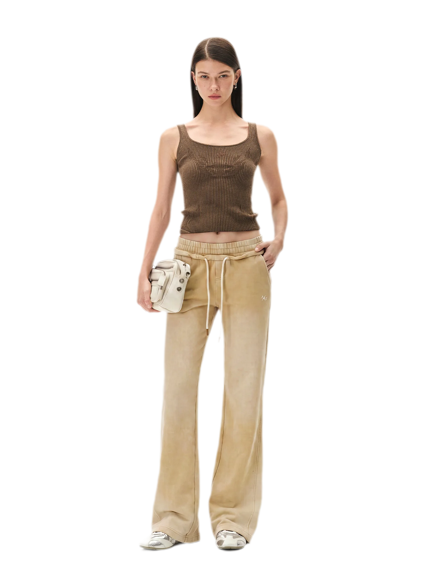 Openwork Jacquard Slim Knit Vest