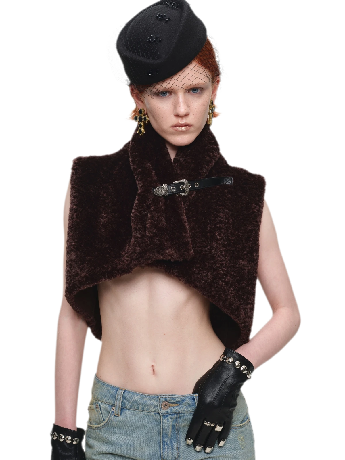 Belted Leopard Faux Fur Vest