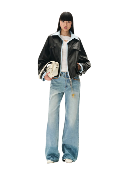 Matte Cropped Deconstructed Jacket