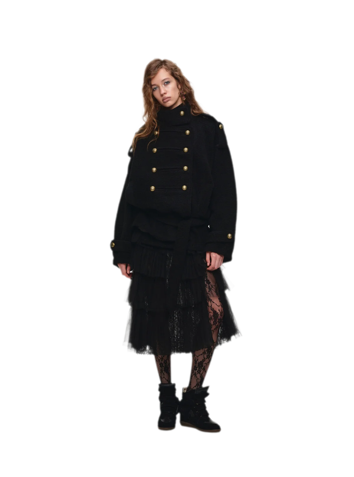 Wool Blend Napoleon Coat
