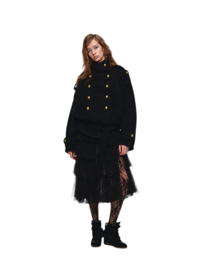 Wool Blend Napoleon Coat