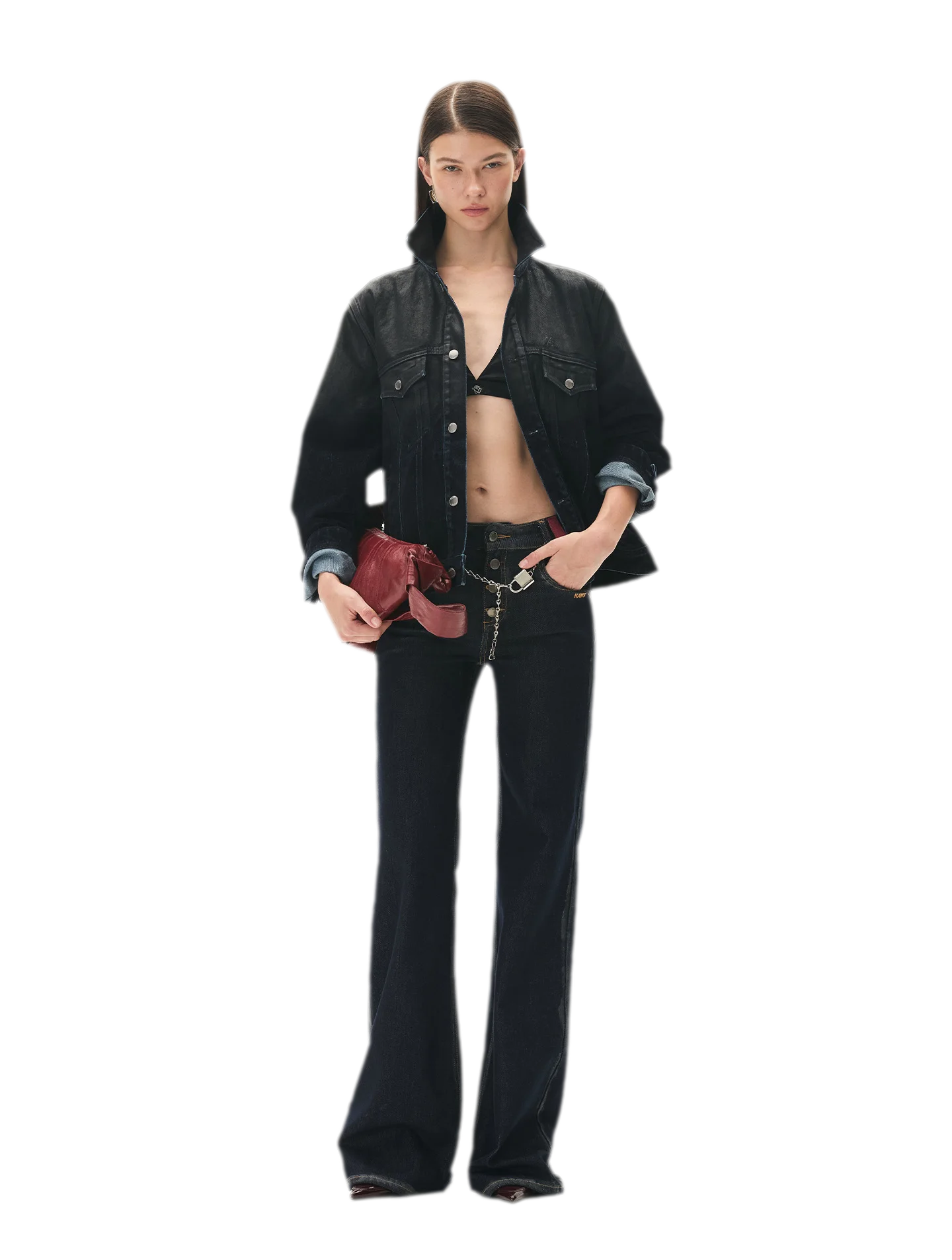 Washed Brushed Gradient Denim Jacket