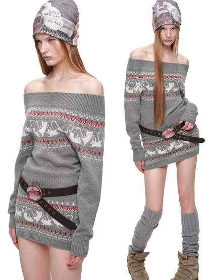 Ensemble en maille court Fair Isle