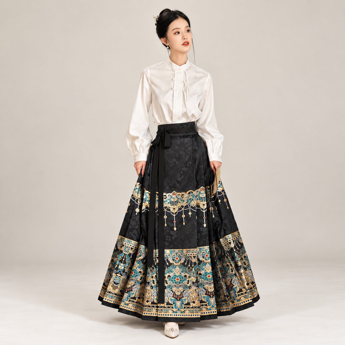 华烛点翠 Jade Candlelight Brocade Mamian Skirt