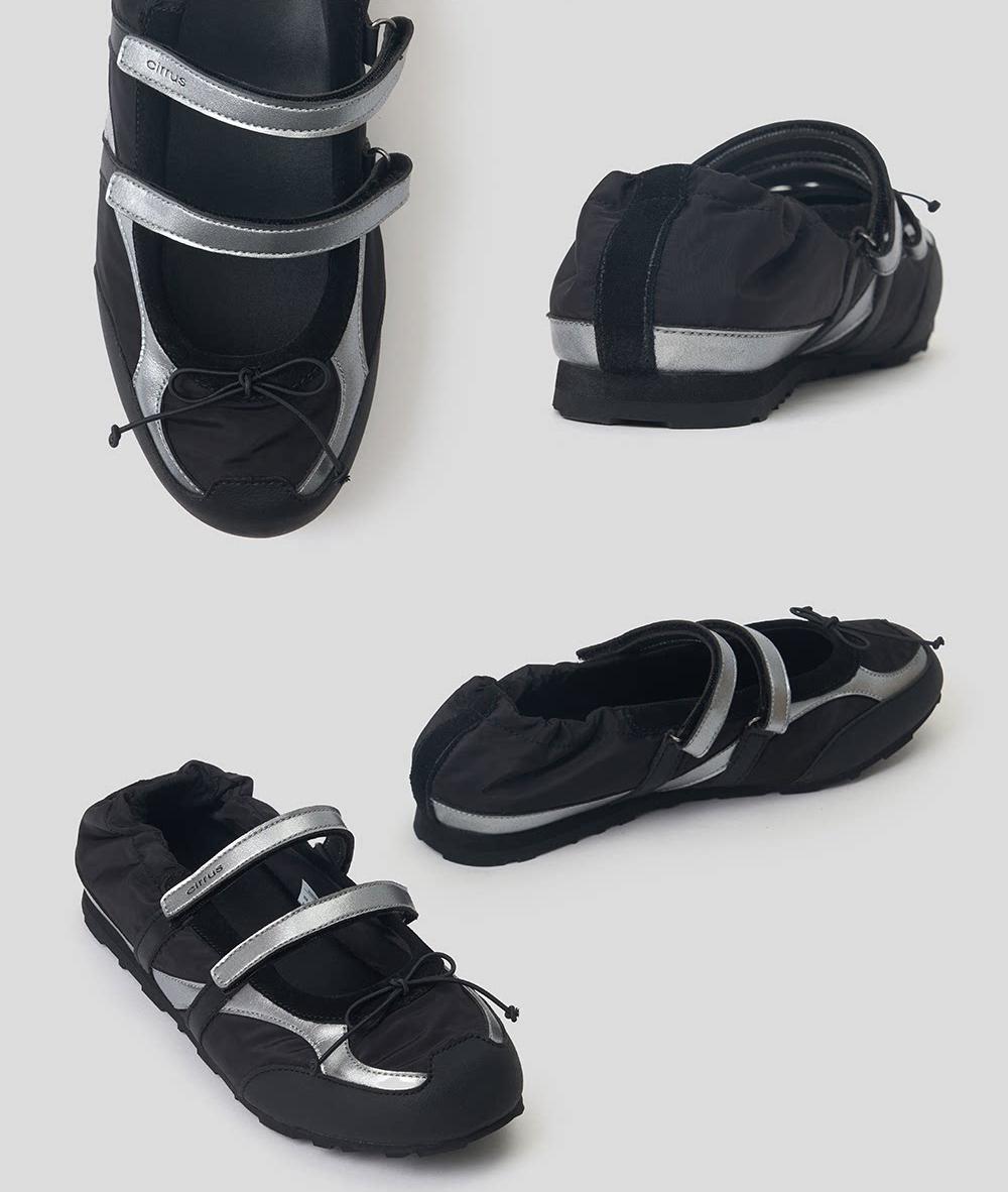 Ruched Ballet Strap Shoes