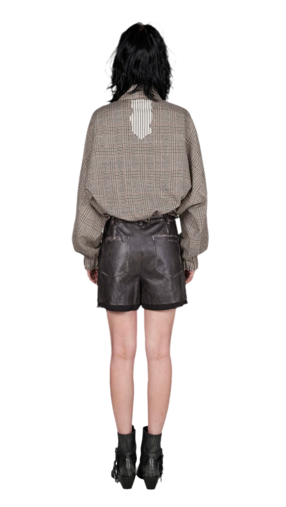 Veste courte contrastée en laine