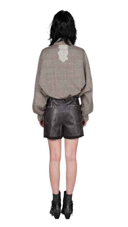 Veste courte contrastée en laine