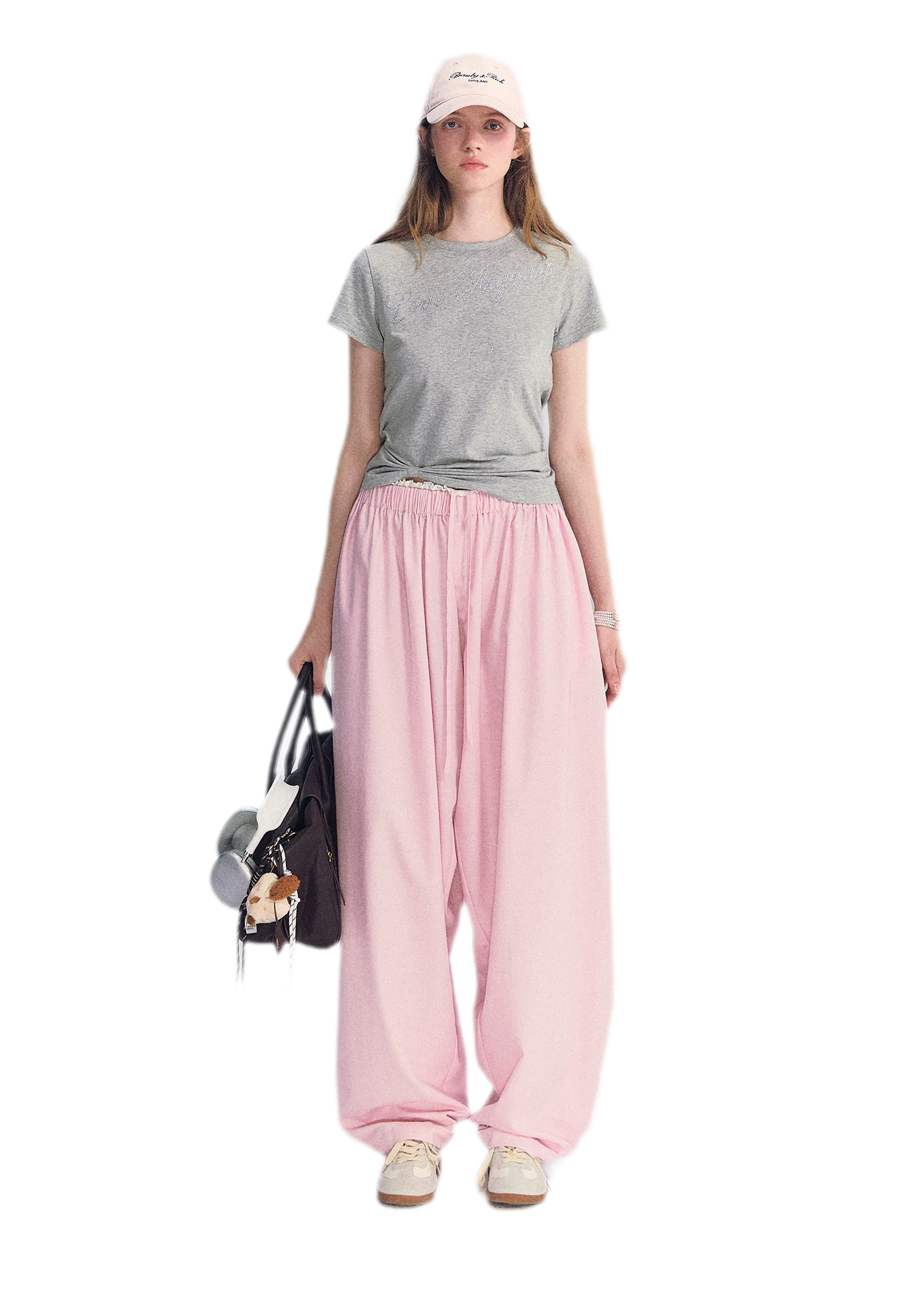 Lace Trim Balloon Pants