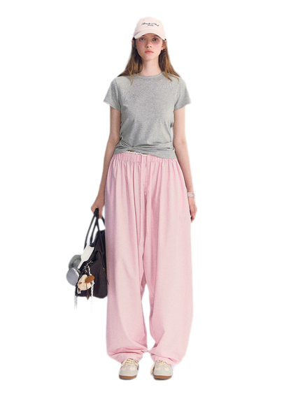 Lace Trim Balloon Pants