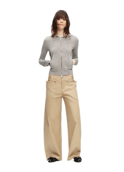 Viscose Honeycomb Hooded Cardigan