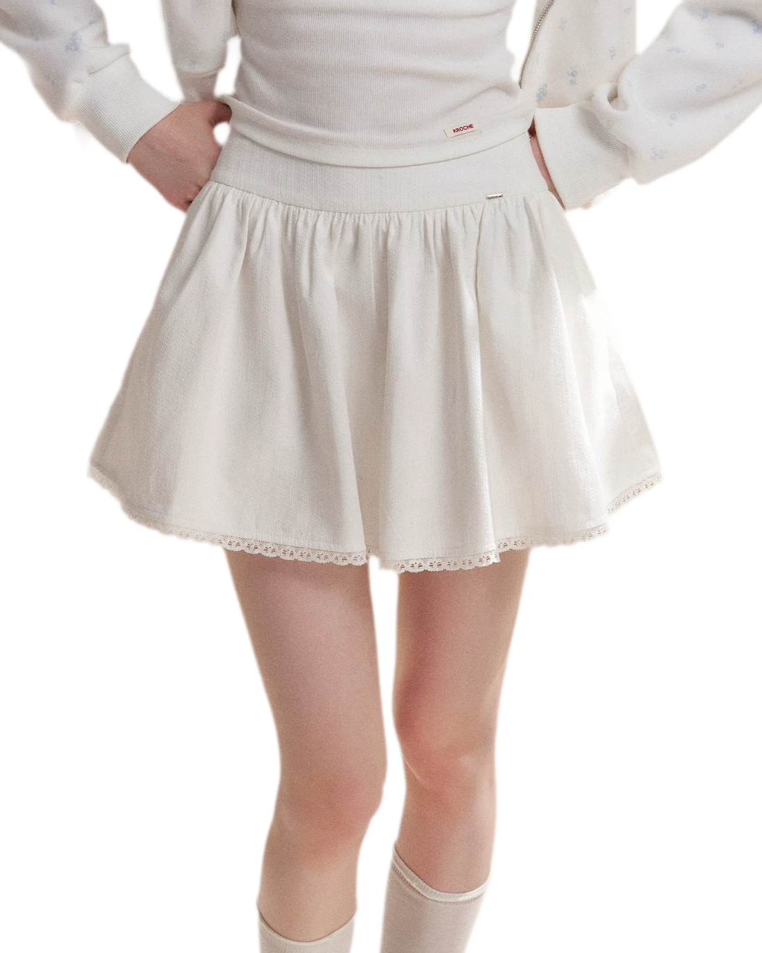 Textured A-Line Short Skirt