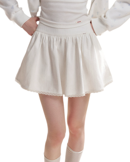 Textured A-Line Short Skirt