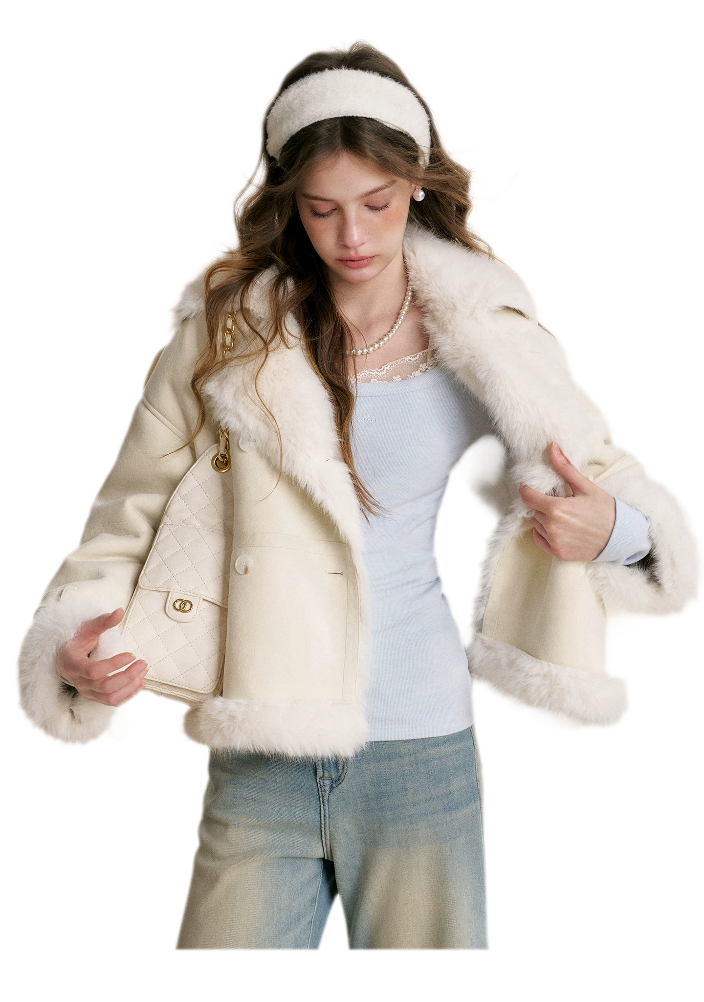 تي شيرت ضيق طويل الأكمام من Deer Velvet