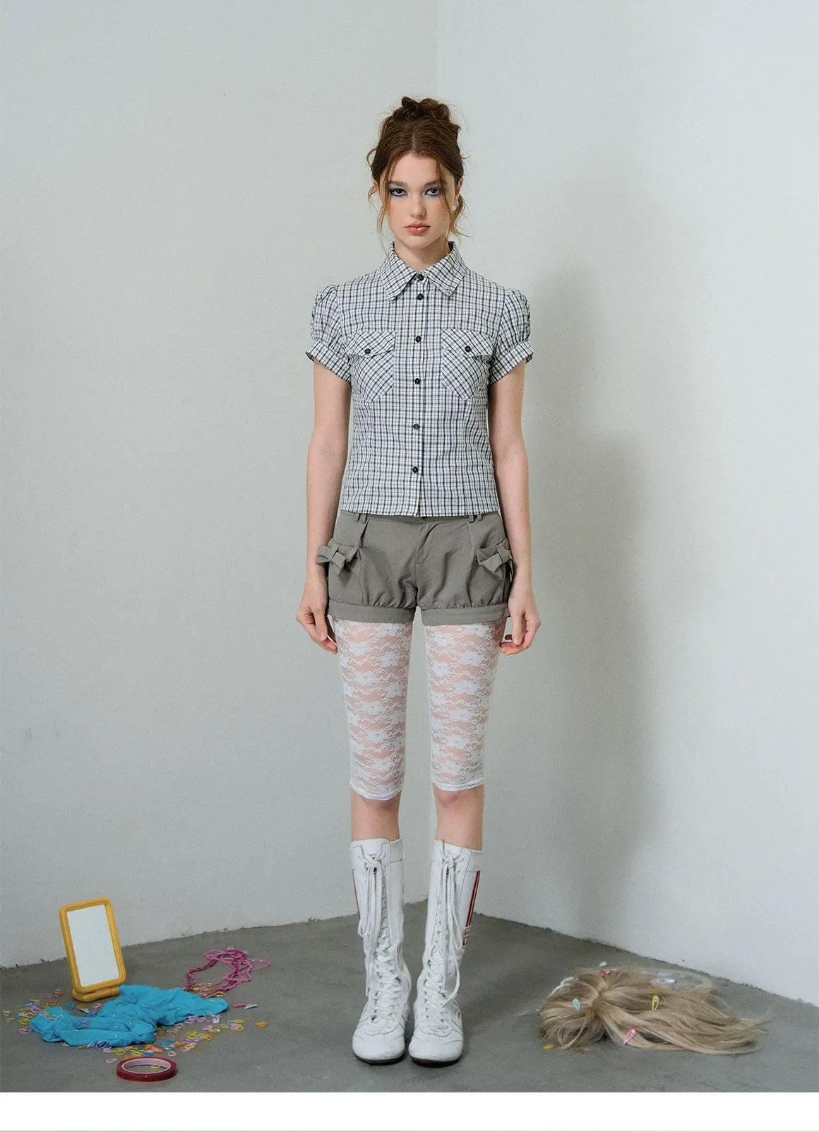 Check Puff Sleeve Shirt