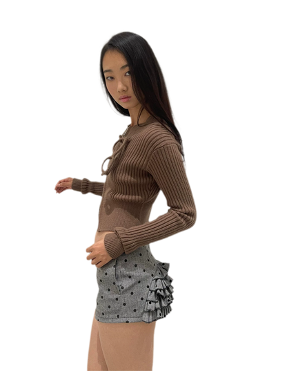 Ruffled Low-Rise Mini Skort