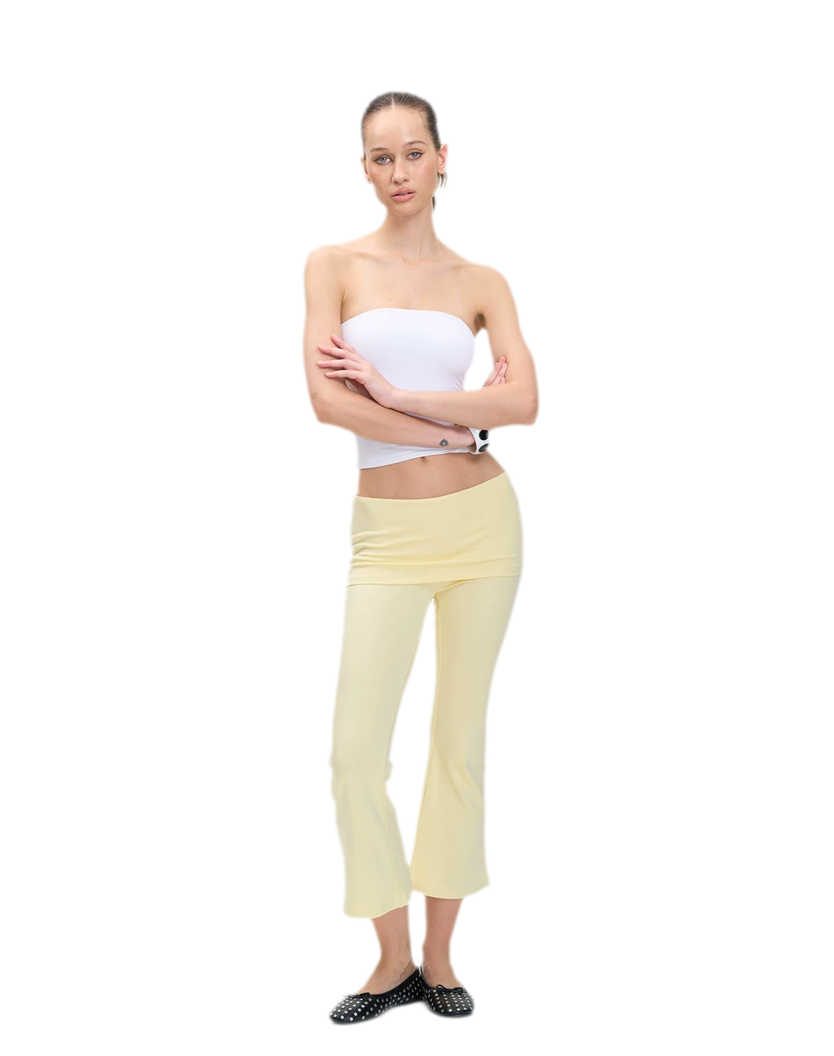 Capri Foldover Flare Pants