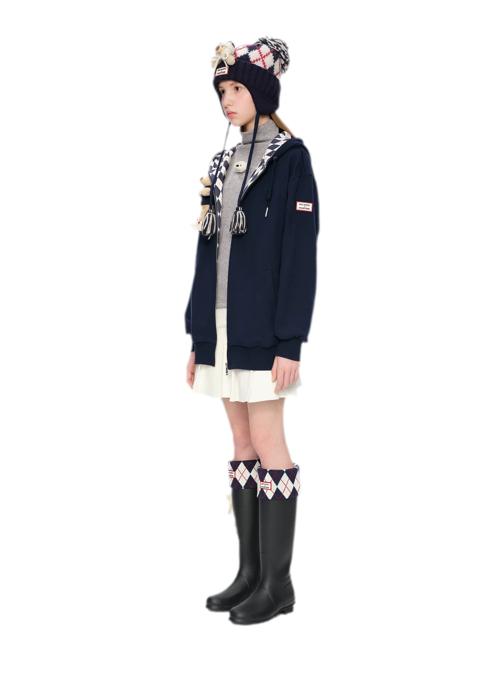 Áo hoodie oversized khóa kéo lót nỉ