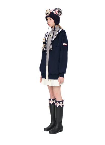 Áo hoodie oversized khóa kéo lót nỉ