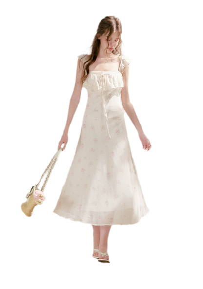Rose Print Lace Dress