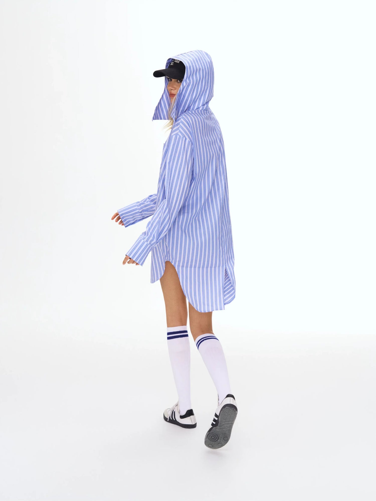 Striped Hooded Shirt