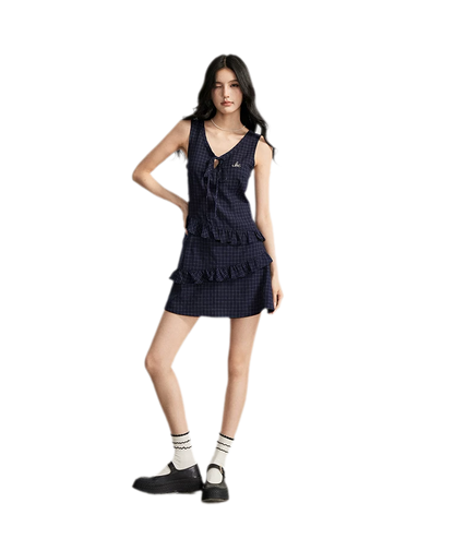 Ruffled Plaid Cami Dress