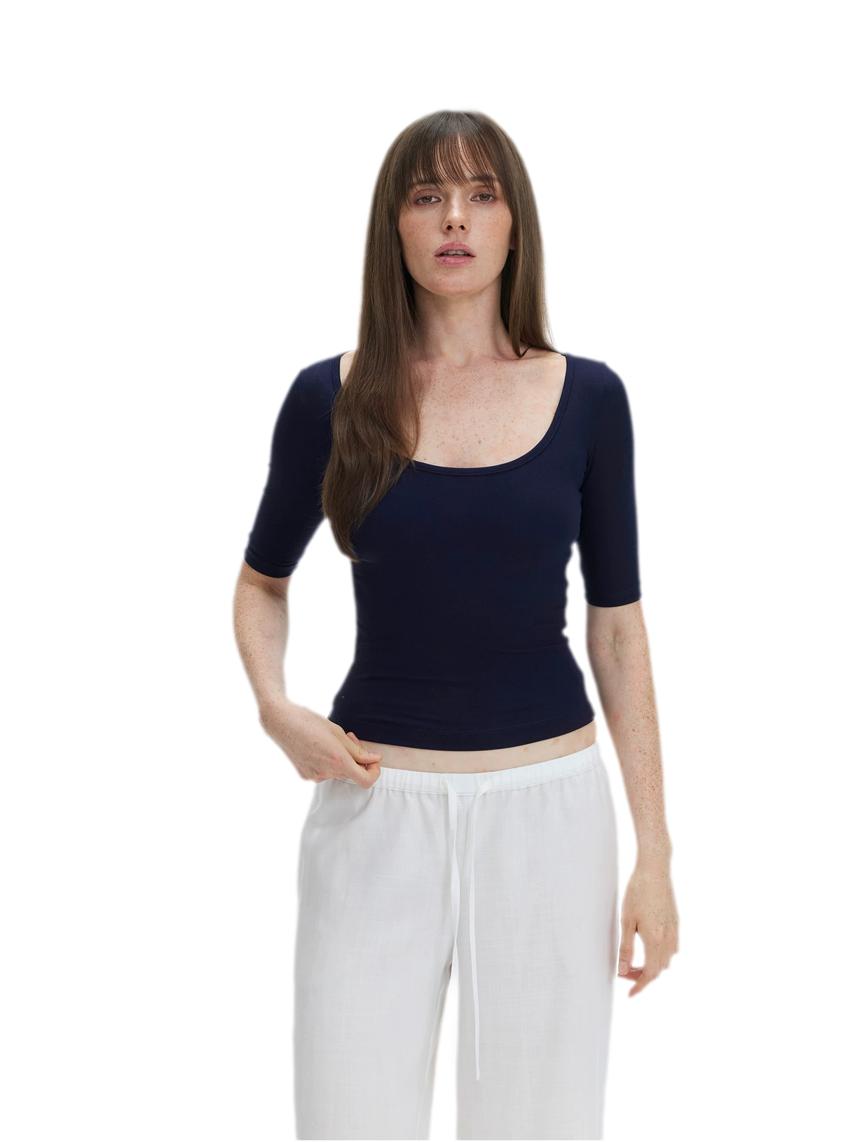 Soft U-Neck Slim-Fit T-Shirt