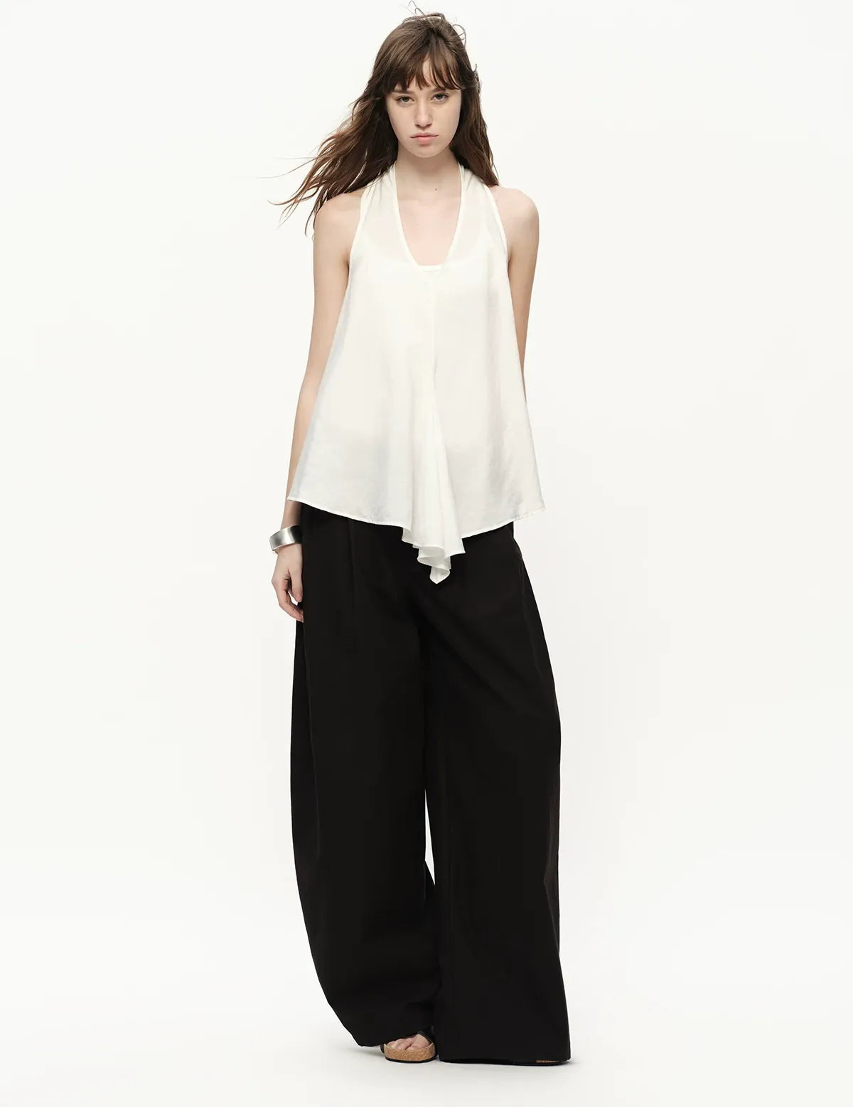 White Lyocell V-Neck Cami