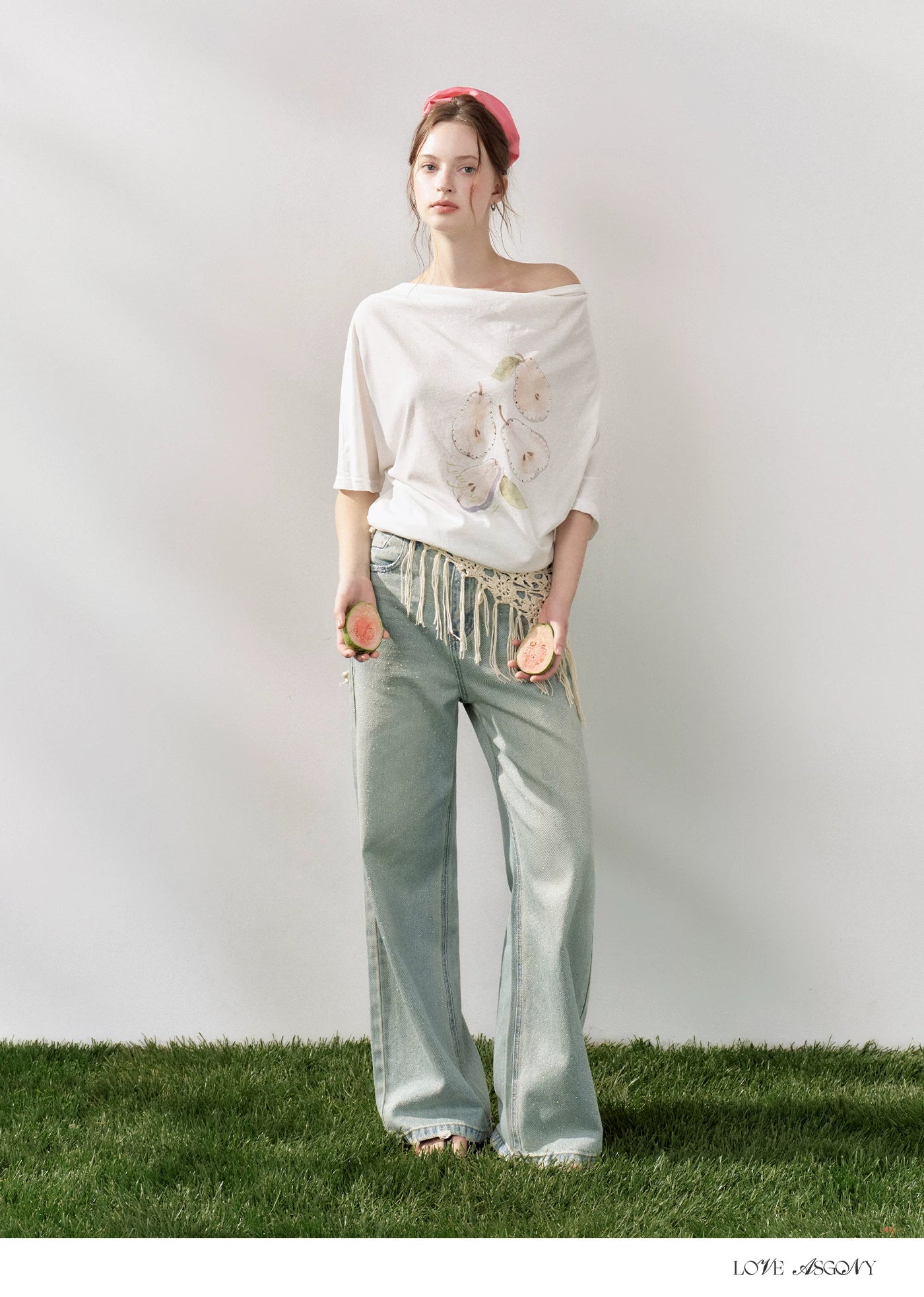 Starry Crystal Wide-Leg High-Waist Jeans