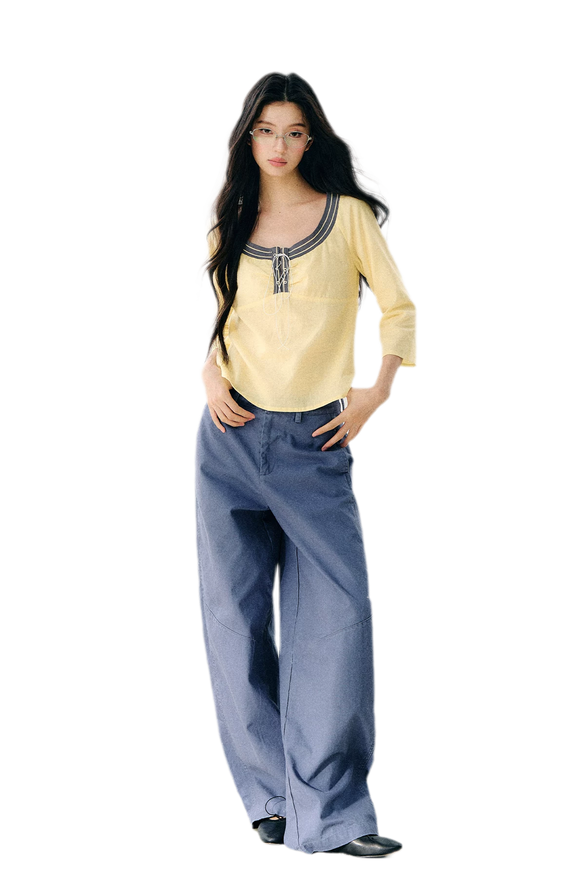 Washed Twill Cotton Pants