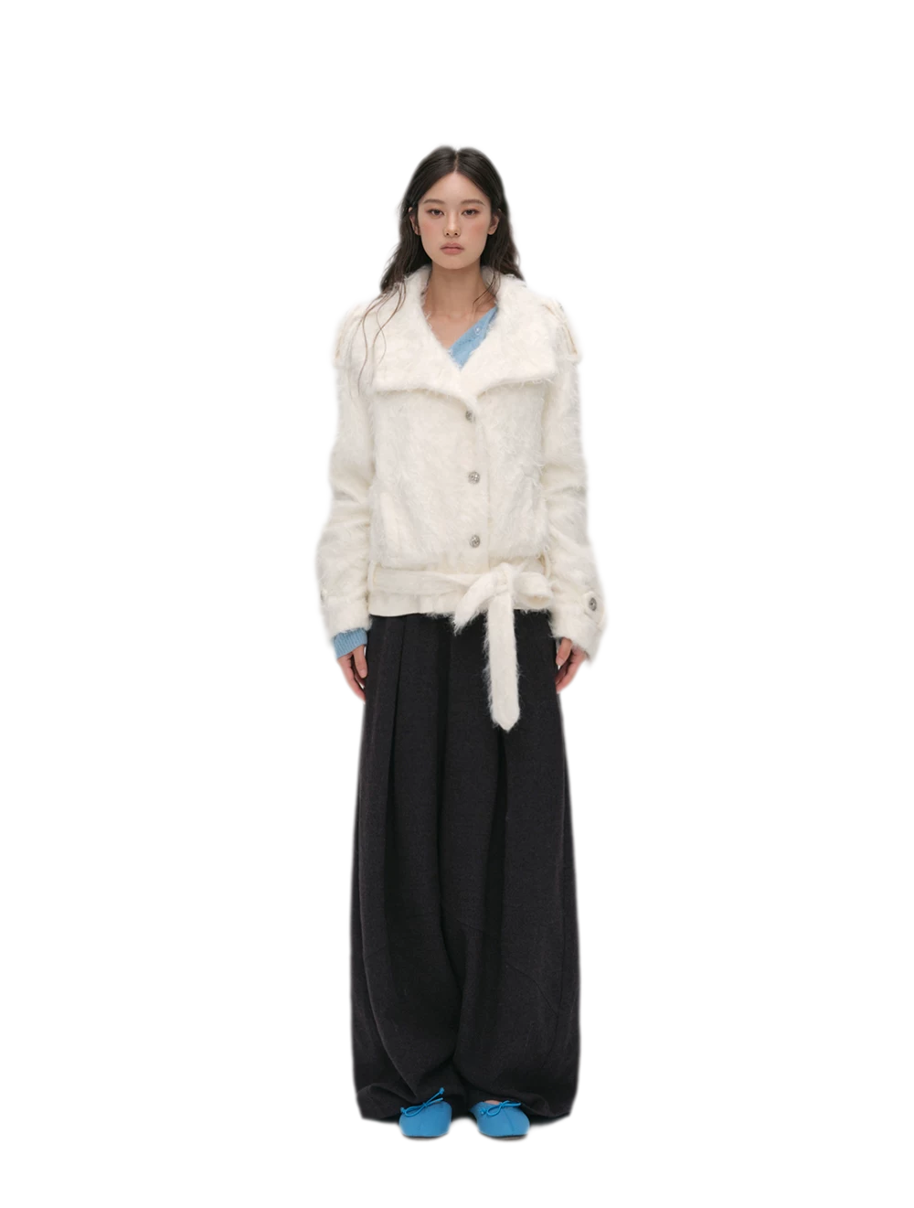 Long-Pile Faux Fur Jacket