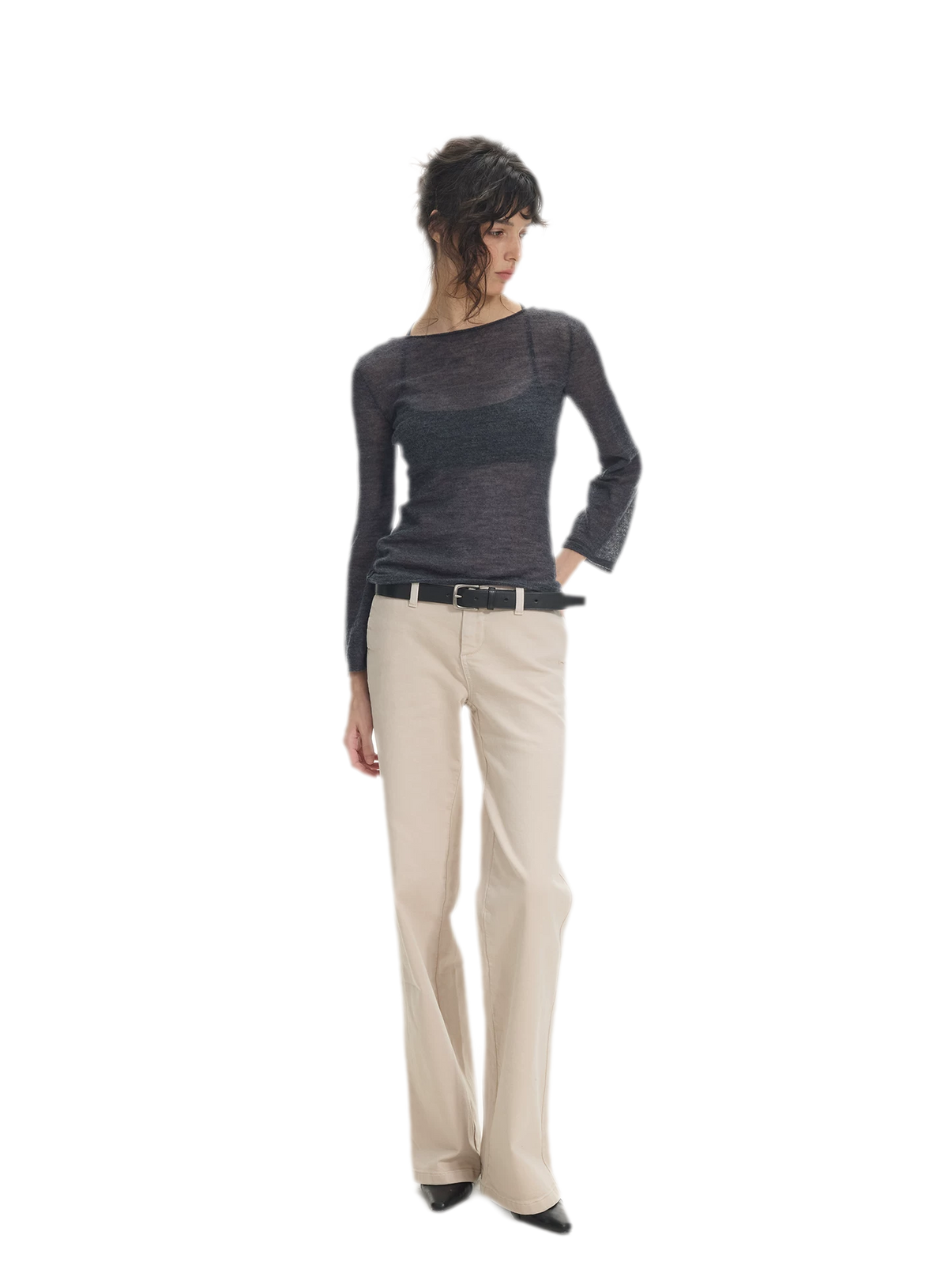 Waistband-Free Straight-Leg Denim Jeans