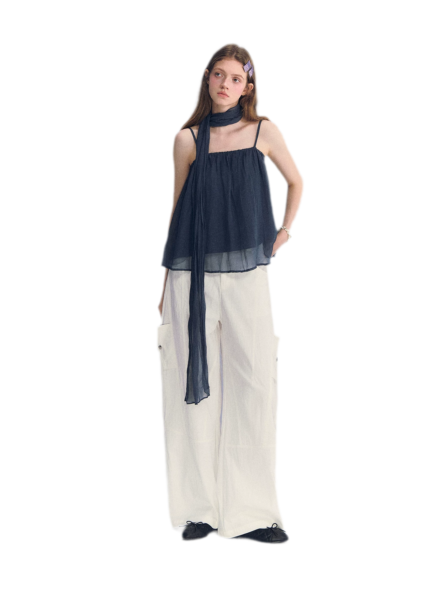 Chiffon Draped Cami Top