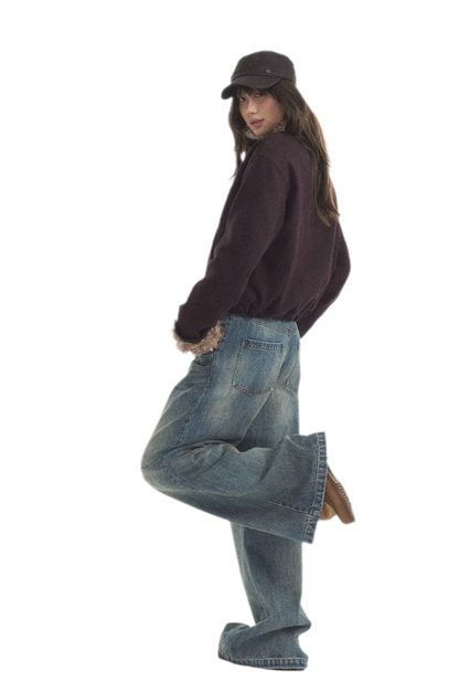 Plush Contrast Cropped Jacket