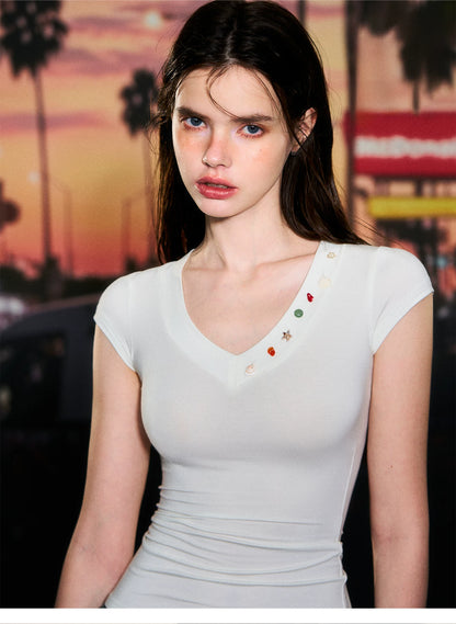 Deep V-Neck T-Shirt