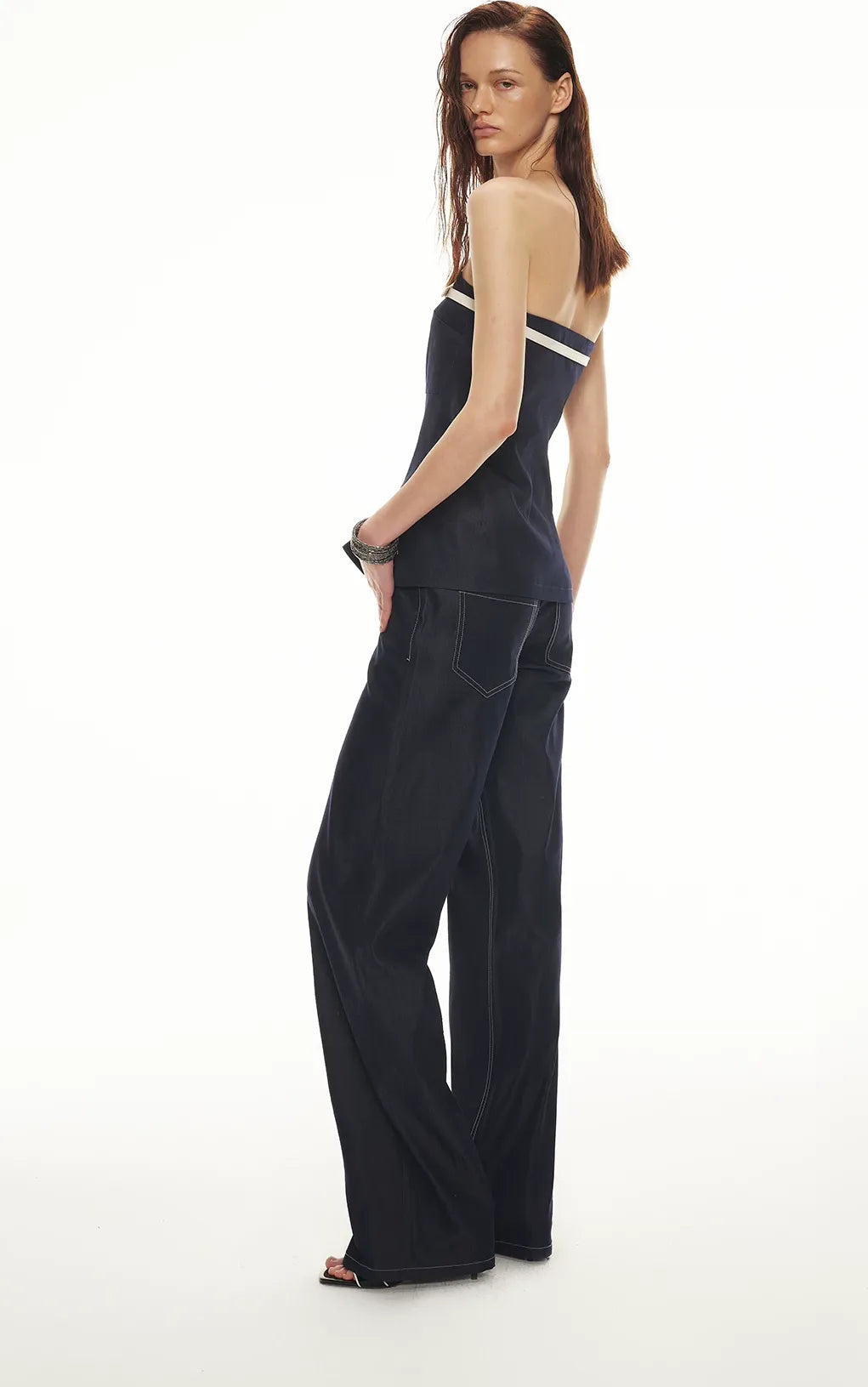 Soft Tencel Denim Fishtail Bustier Top &amp; Pants
