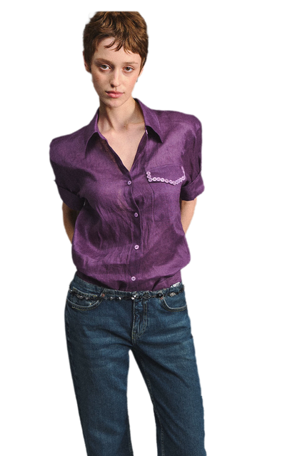 Linen Relaxed Cuff Shirt