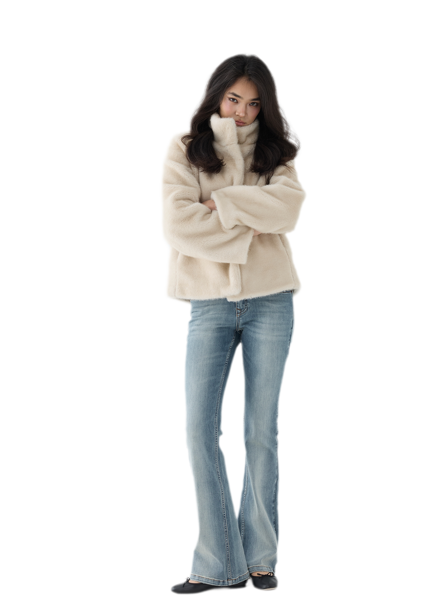 Eco-Friendly Cropped Faux Fur Jacket